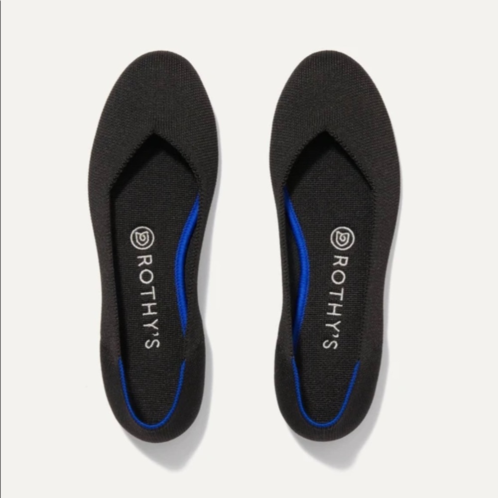Rothy’s Round Toe Woven Black Flats, Size 8.5